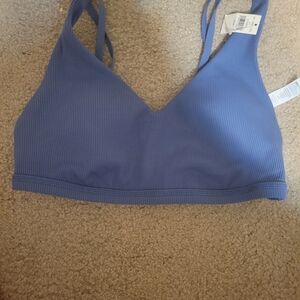 Aerie Blue Ribbed Bralette